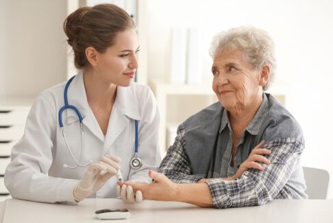 Doctors and patients with diabetes